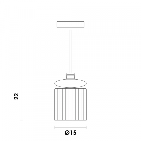 PENDENTE TULE PRETO E FUME (D)15CM (A)22CM 1X4W E14 - 1