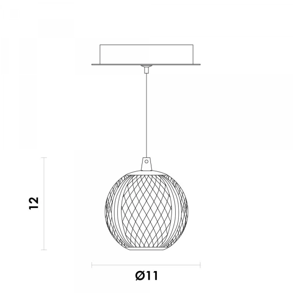 PENDENTE LUCE DOURADO E TRANSPARENTE (D)12CM 1X4,2W 3000K 252LM LED - 3