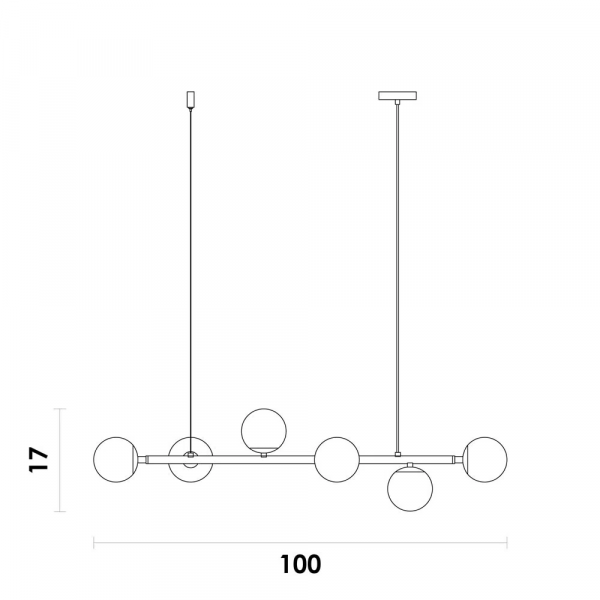 PENDENTE SPIRIT DOURADO E TRANSPARENTE (C)13CM (L)2CM (A)15CM 6X3W 3000K 1080LM LED - 2