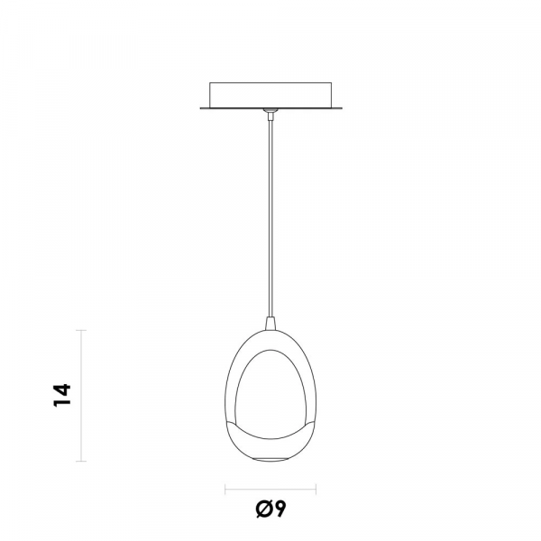 PENDENTE GUTE CROMADO E TRANSPARENTE (D)9CM (A)14CM 1X4,8W 3000K 288LM LED - 2