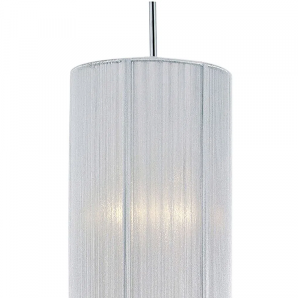 PENDENTE SILK D 20CM X 55CM 2XE27 127V / 220V CROMADO. PRATA E TRANSP - HU2089S - 1