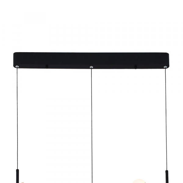 PENDENTE FUXICO DOURADO E PRETO E BRANCO (C)100CM (L)32CM (A)45CM 12X3W 300 - JU002 - 1