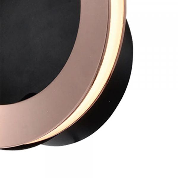 ARANDELA GINGA ROSE GOLD E PRETO E PRETO (C)17CM (L)10.5CM (A)17CM 1X6W 3000K 300LM - BB015 - 1