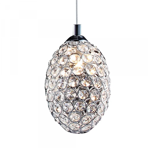 PENDENTE GOUTTE CROMADO E TRANSPARENTE (D)10CM (A)15CM 1XG9 40W - GA014 - 1