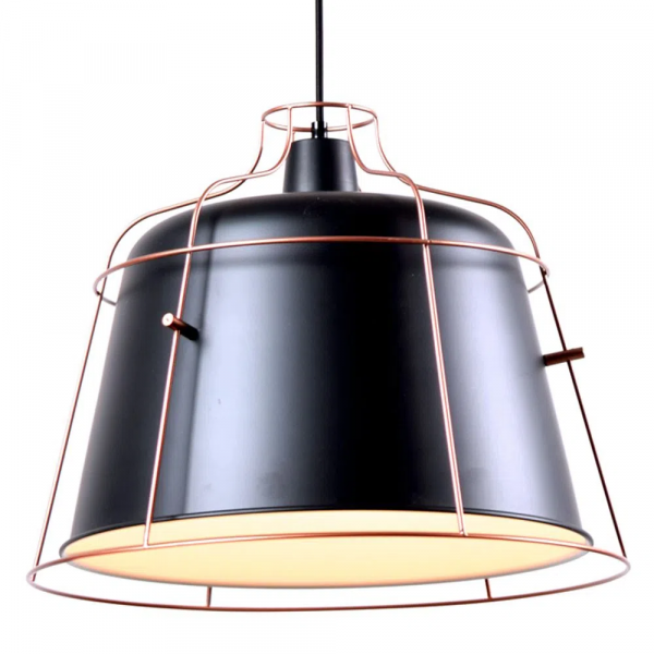 PENDENTE GRAD D 44CM X 35CM 1XE27 127V / 220V PRETO. DOURADO E BRANCO - KE005BG - 2