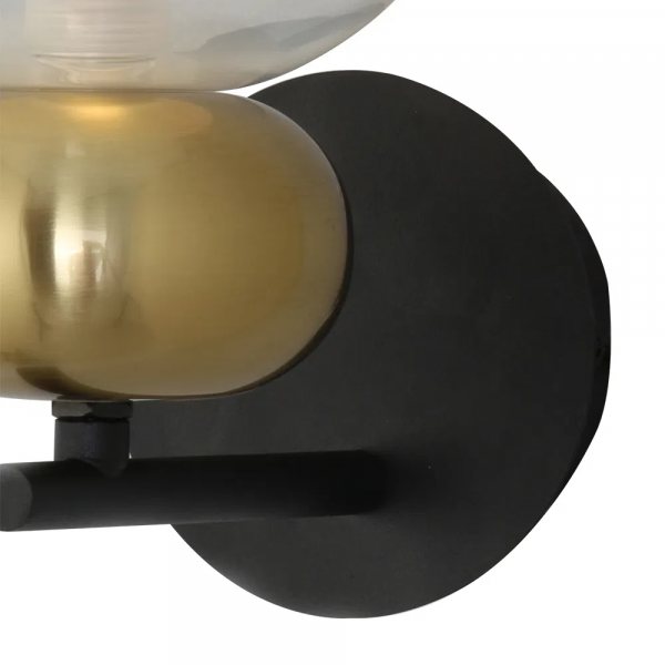 ARANDELA GUARANA BRONZE E PRETO E TRANSPARENTE (C)13.4CM (L)20.8CM (A)19.5CM 1XG9 5W - HC006 - 1