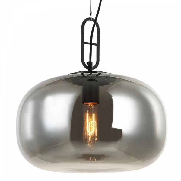 PENDENTE KHAO D 35CM X 36,5CM 1XE27 127V / 220V PRETO E FUME - OP061S - 3