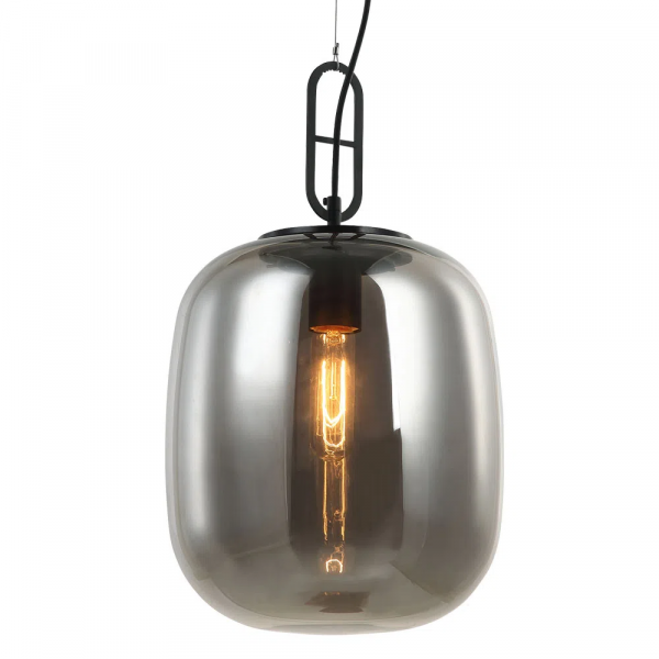 PENDENTE KHAO PRETO E FUME (D)25CM (A)45CM 1XE27 40W - OP060S - 2