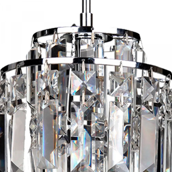 PENDENTE KRI CROMADO E TRANSPARENTE (D)18CM (A)21CM 1XG9 40W - HU2105 - 5