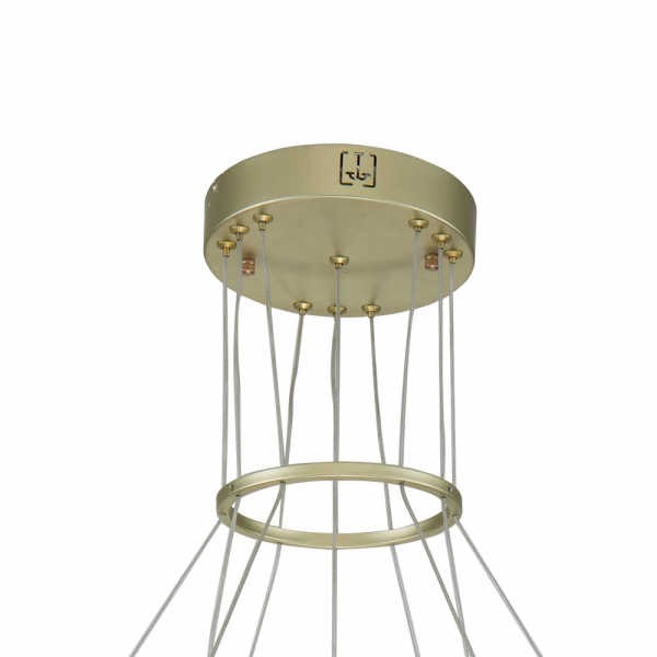 PENDENTE LUDIQUE DOURADO E TRANSPARENTE E BRANCO (D)66CM (A)87CM 10X5W 3000K 2500LM - EG007 - 1