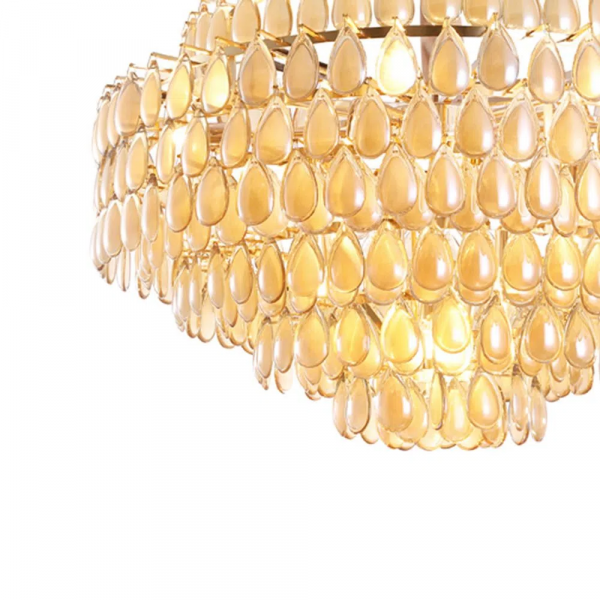 LUSTRE ODEON DOURADO E CONHAQUE (D)78CM (A)48CM 16XE14 640W - AQ026L - 3