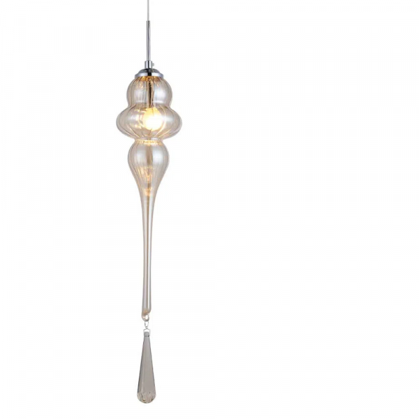 PENDENTE ORGANIKA CROMADO E CHAMPAGNE (D)13.5CM (A)65CM 1XE14 40W - KB001A - 2