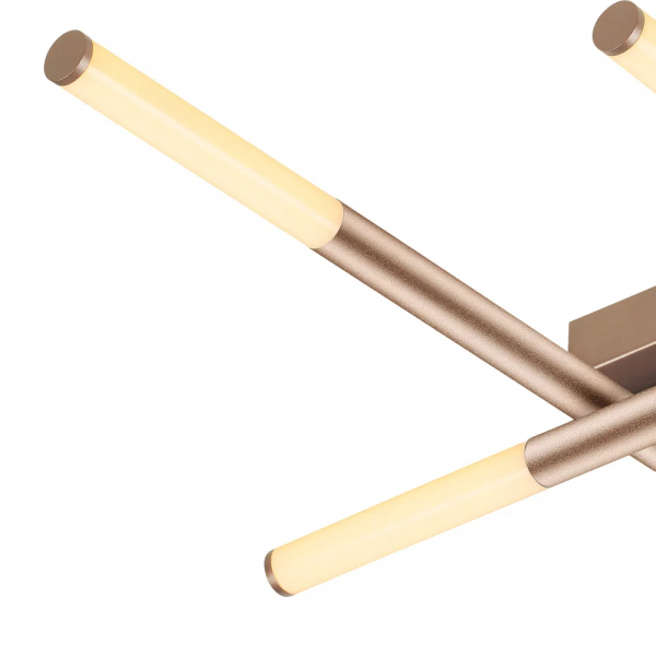 PLAFON DE SOBREPOR PALITO DOURADO (C)86CM (L)70CM (A)7CM 6X6W 2700K 1800LM - CD017 - 1