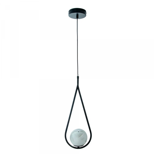 PENDENTE PINGO PRETO E FUME (D)18CM (A)30CM 1XG9 25W - TR001B - 2