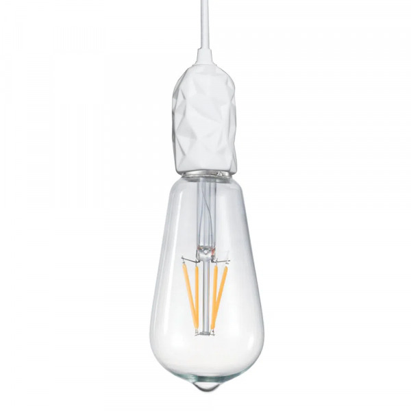 PENDENTE PLOT D 5CM X 9CM 1XE27 127V / 220V BRANCO - CH001B - 2