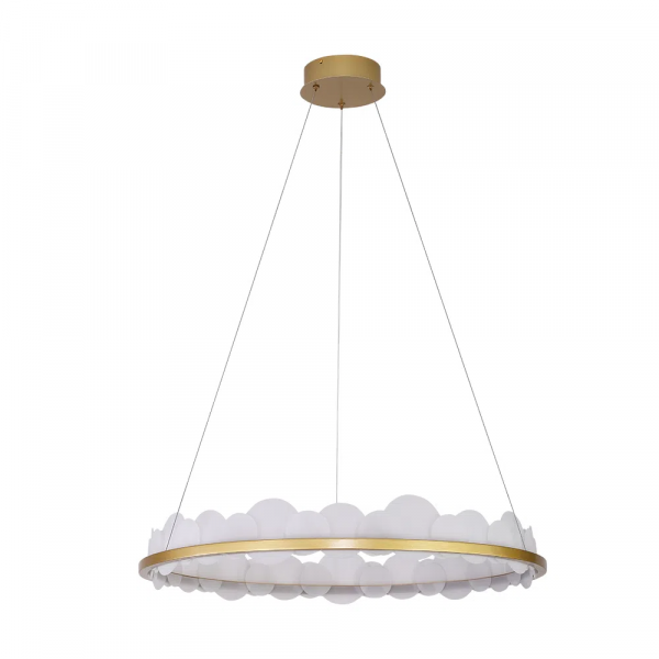 PENDENTE POEMA DOURADO E BRANCO (D)80CM (A)12CM 1X45W 3000K 2250LM - EG003 - 3