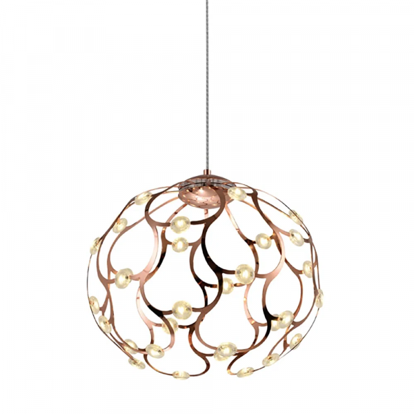 PENDENTE SPHER D 55CM X 45CM 40 X LED 0,8W 127V / 220V ROSE E TRANSP - BB002L