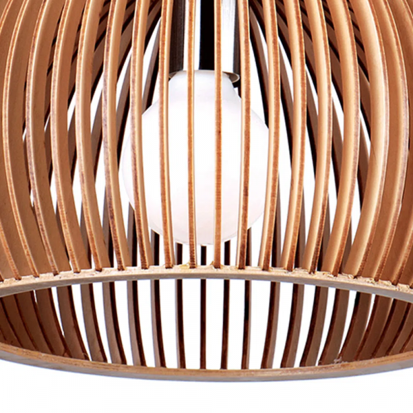 PENDENTE WOOD CROMADO E MARROM (D)45CM (A)28CM 1XE27 40W - LB003 - 2
