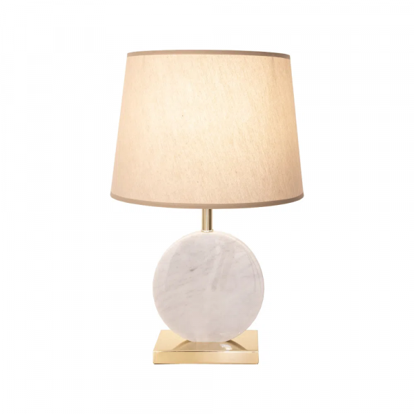 BASE PARA ABAJUR BIAGIO DOURADO E BRANCO (D)22CM (L)12CM (A)37CM 1XE27 40W - GL016WG - 1