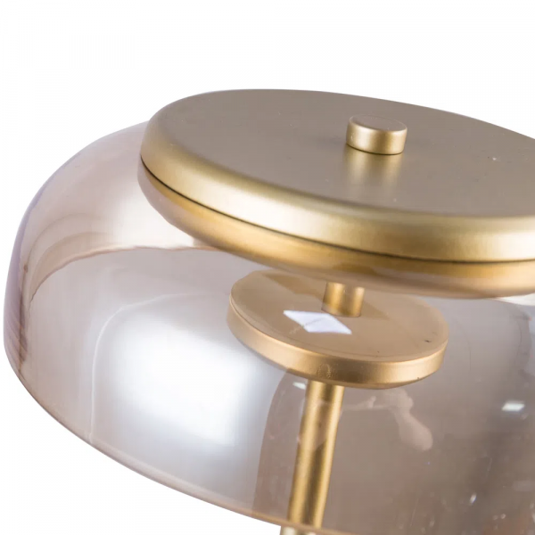 ABAJUR DISKO DOURADO E AMBAR (D)23CM (A)42CM 1X8W 3000K 400LM - FO015A - 1