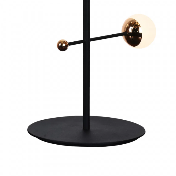 ABAJUR FUXICO DOURADO E PRETO E BRANCO (D)28CM (A)52CM 4X3W 3000K 600LM - JU004 - 2