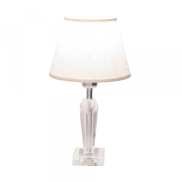 BASE PARA ABAJUR KRISTALO CROMADO E TRANSPARENTE (C)8CM (L)8CM (A)27CM 1XE27 40W - XL003 - 1