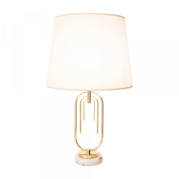 BASE PARA ABAJUR MONACO DOURADO E BRANCO (D)14CM (A)42CM 1XE27 40W - GL015G - 1