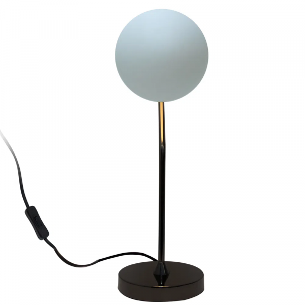 ABAJUR VIVA CROMO NEGRO E BRANCO (D)17CM (A)49CM 1XE27 BOLINHA 5W - SQ007B - 3