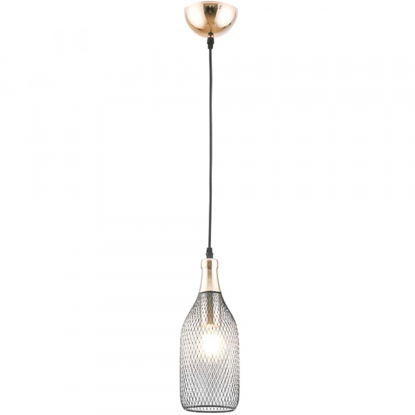 PENDENTE COPPER PRETO E DOURADO (D)12CM (A)31CM 1XE27 40W - XN004G