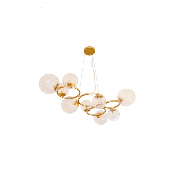 PENDENTE OXALA DOURADO E TRANSPARENTE (C)110CM (L)86CM (A)39CM 9XG9 225W - RE010L - 1