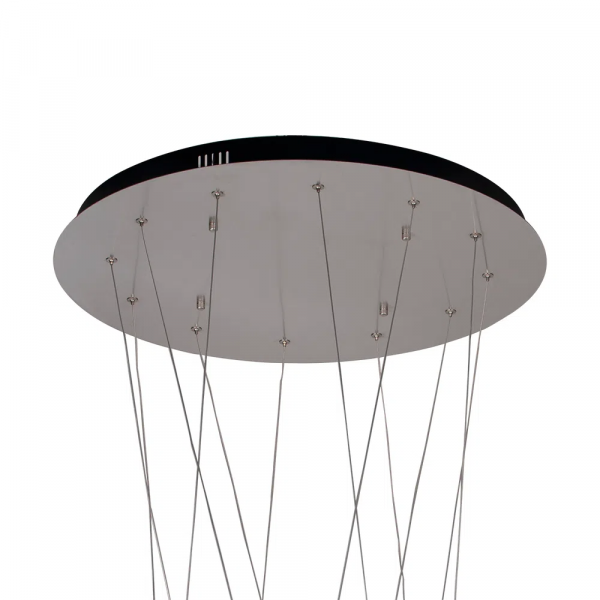 PENDENTE AGUA NICKEL E TRANSPARENTE E BRANCO (D)60CM (A)38.5CM 6X7W 3000K 2040LM - RE015L - 2