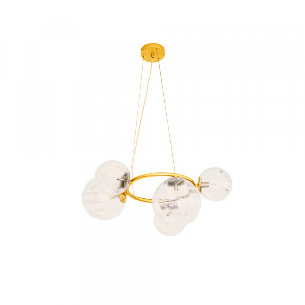 PENDENTE OXALA DOURADO E TRANSPARENTE (C)62.3CM (L)49.6CM (A)31CM 5XG9 125W - RE010S - 2