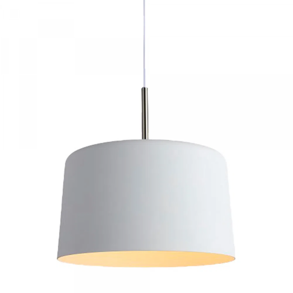 PENDENTE BOT BRANCO E NICKEL (D)35CM (A)35CM 1X40W E27 - 2