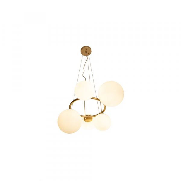 PENDENTE OXALA DOURADO E BRANCO (C)62.3CM (L)49.6CM (A)31CM 5XG9 125W - 1