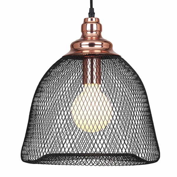 PENDENTE COPPER COBRE E PRETO (D)32CM (A)35CM 1XE27 40W - XN001 - 2