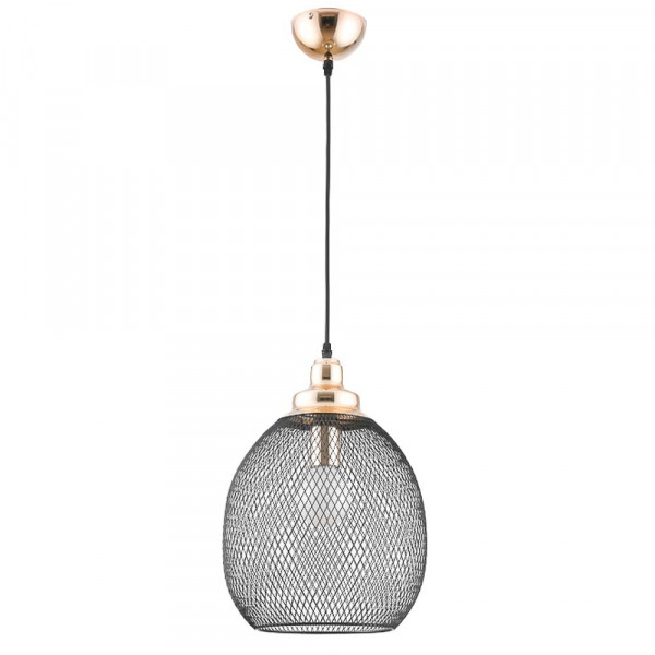 PENDENTE COPPER PRETO E DOURADO (D)28CM (A)41CM 1XE27 40W - XN003G - 1