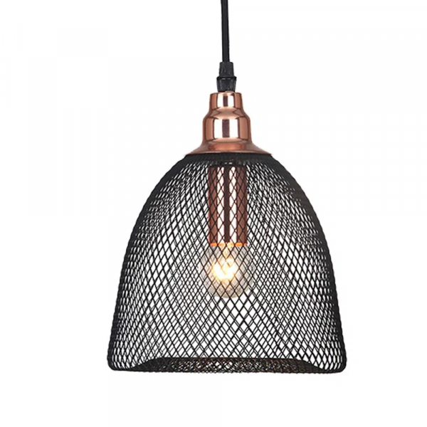 PENDENTE COPPER COBRE E PRETO (D)18CM (A)23CM 1XE27 40W - XN002 - 2