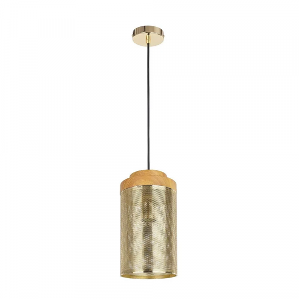 PENDENTE TELINHA D 15CM X 28CM 1XE27 127V / 220V BRONZE E NATURAL - CI005A