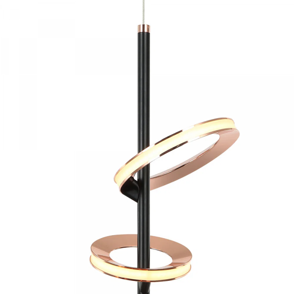 PENDENTE GINGA ROSE GOLD E PRETO (D)23.5CM (A)52CM 1X 4,3W + 2X 6,1W 3000K 82 - BB012 - 3