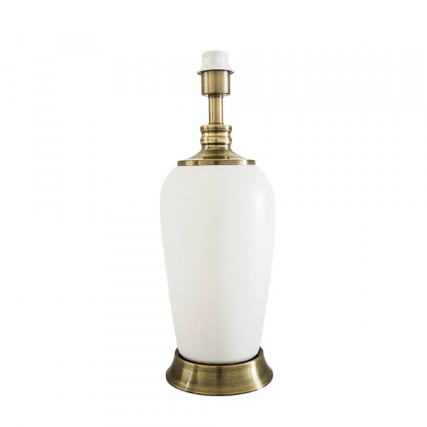 BASE PARA ABAJUR PIANO BRONZE E BRANCO (D)17CM (A)50CM 1XE27 40W - GL012W
