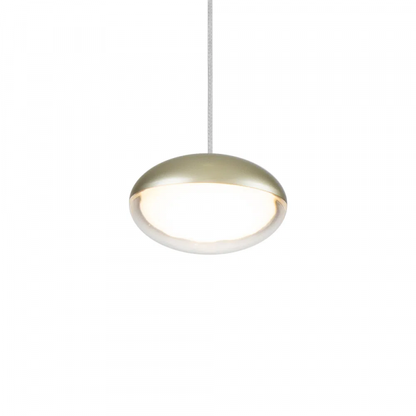 PENDENTE LUDIQUE DOURADO E TRANSPARENTE E BRANCO (D)10CM (A)6CM 1X5W 3000K - EG006 - 2