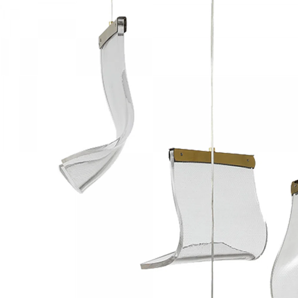 PENDENTE ONDA DOURADO E TRANSPARENTE (D)40CM (A)2CM 4X2.5W 3000K 500LM - OC008L - 2