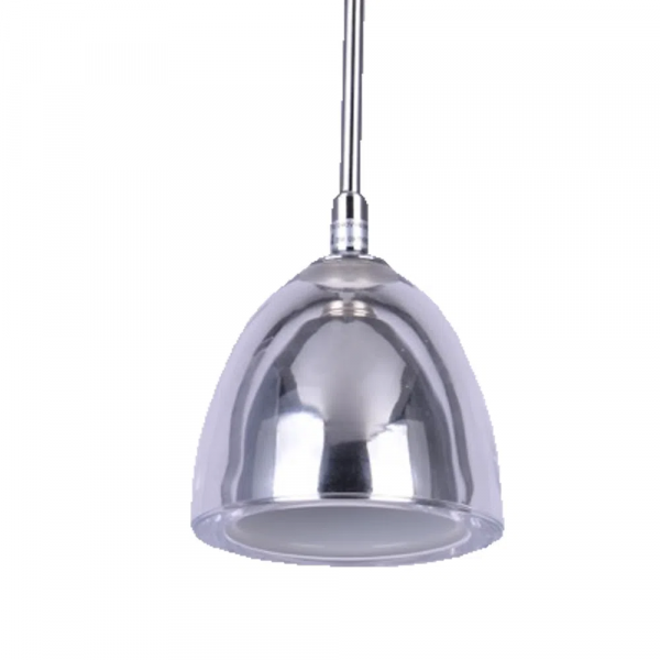 PENDENTE OBI D 11CM X 10CM 1XG9 127V / 220V CROMADO E TRANSP - PD008C - 1