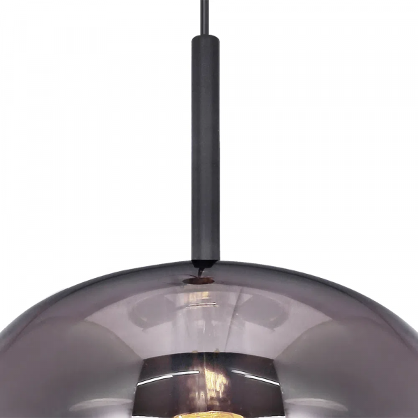 PENDENTE TRES PRETO E FUME (D)30CM (A)42.5CM 1XE27 40W - HC016 - 2