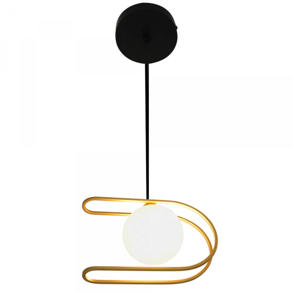PENDENTE BEAT PRETO E DOURADO (C)26CM (L)12CM (A)18CM  1X25W   G9 - 2
