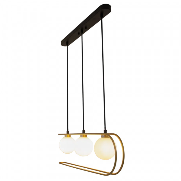 PENDENTE BEAT PRETO E DOURADO (C)68CM (L)12CM (A)18CM  3X75W   G9 - 6