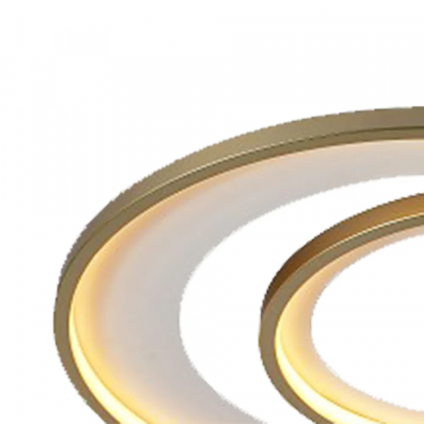 PLAFON DE SOBREPOR LOOP BRANCO E DOURADO (D)62 + 42CM (A)5,2CM 1X48W 3000K 1500LM LED - 2