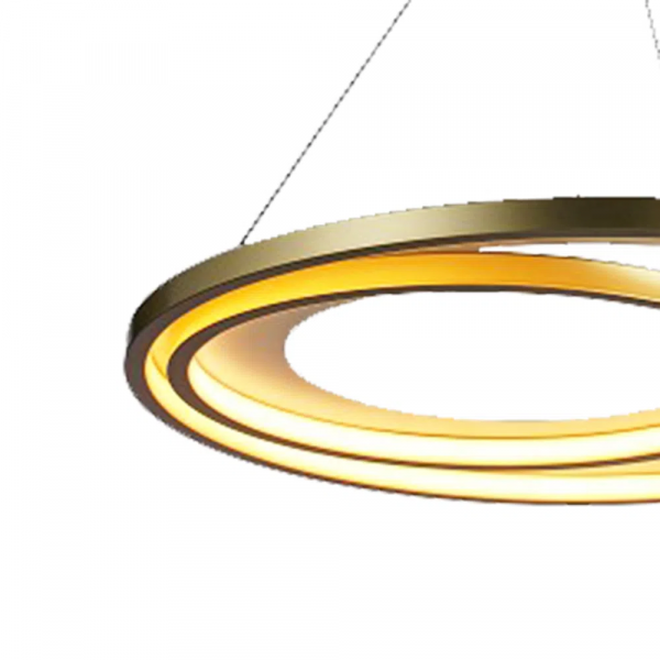 PENDENTE LOOP BRANCO E DOURADO (D)62 + 42CM (A)2,2CM 1X48W 3000K 1500LM LED - 3