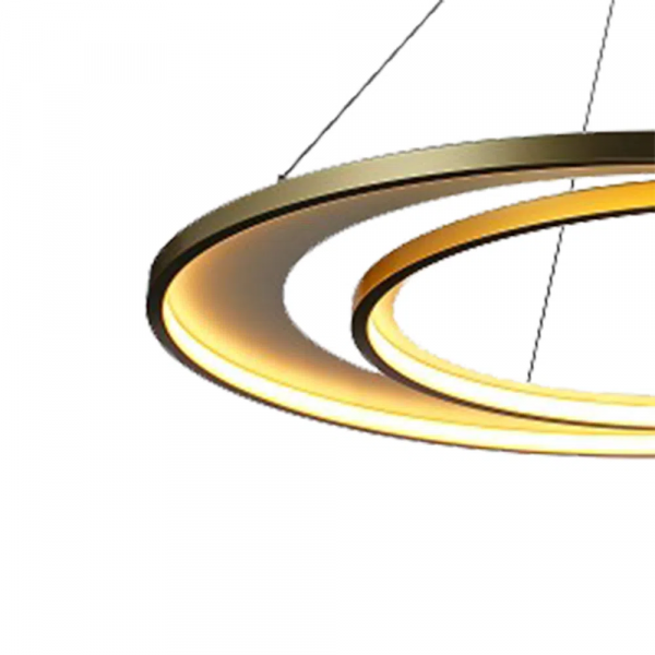 PENDENTE LOOP BRANCO E DOURADO (D)82 + 62CM (A)2,2CM 1X76W 3000K 2280LM LED - 2
