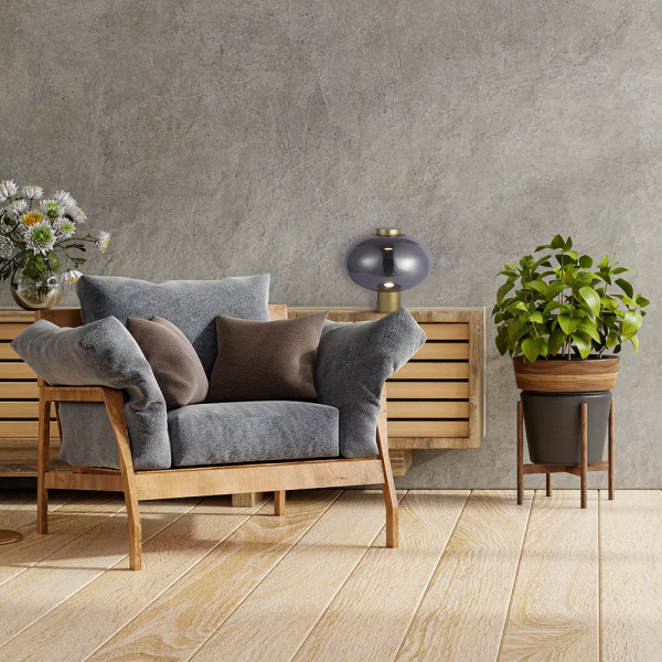 ABAJUR MIRAGE DOURADO E FUME (D)36CM (A)35CM 1X1W 3000K 300LM LED - 3